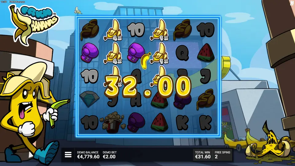 Freaking Bananas Slot Bananza-Bonus aktiv mit erhöhter Bananen-Häufigkeit