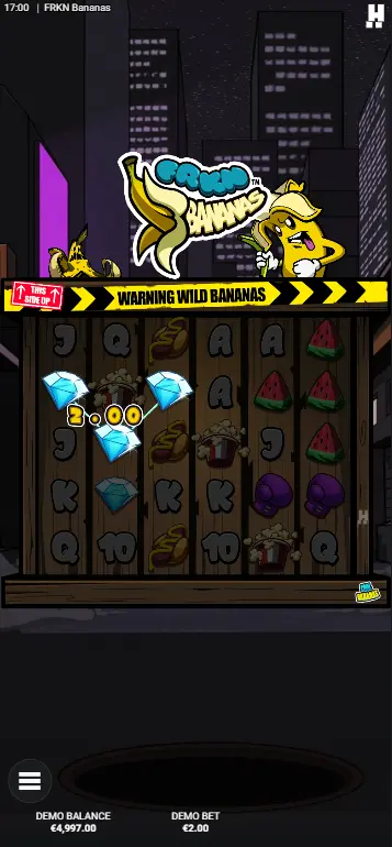 FRKN Bananas slot basisspel met Pillington-omgeving en volledig raster
